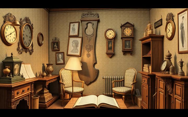 Кабинет с книгами, часами и креслами — рабочее место института смысла